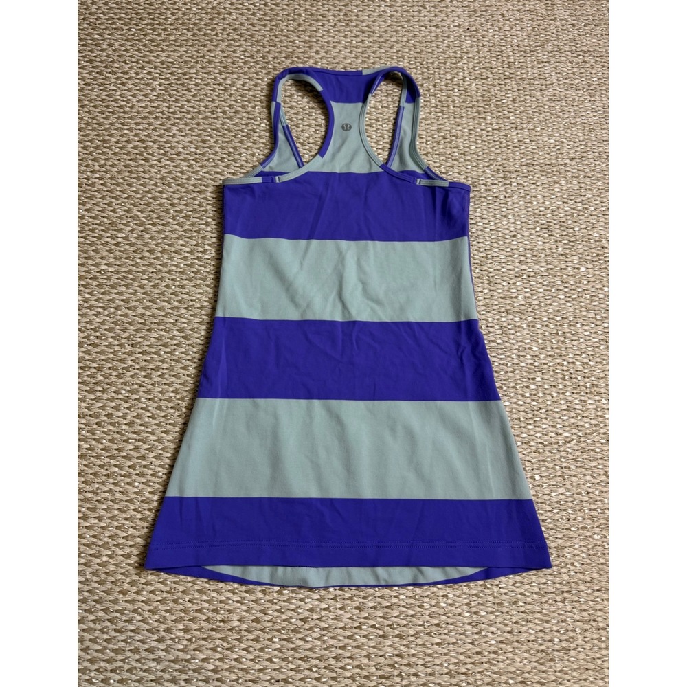Lululemon Racerback Tank Top Purple Striped Athletic Yoga size 4 Y2K